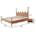 LUXORA 120/135/150/180cm with Children's Bed Wood Solid Shaped Crown Headboard