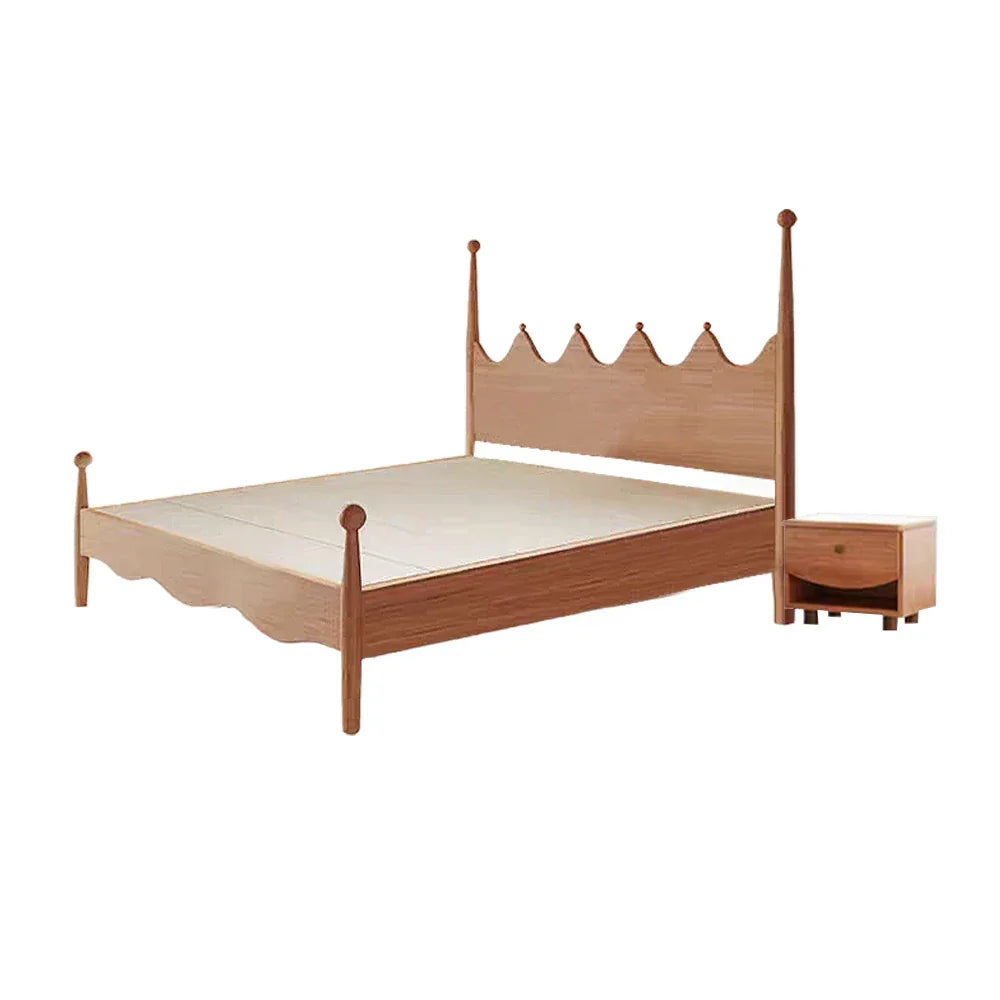 LUXORA 120/135/150/180cm with Children's Bed Wood Solid Shaped Crown Headboard