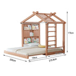 LUXORA 180/200cm Climbing Picture Book Function System Kids House Bed with Wooden Slide-Out Play Frame, Wall
