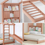 LUXORA 180/200cm Book Play Kids Wall with System Climbing Frame, Bed House Function Slide-Out Wooden 3-in-1 Picture Slide