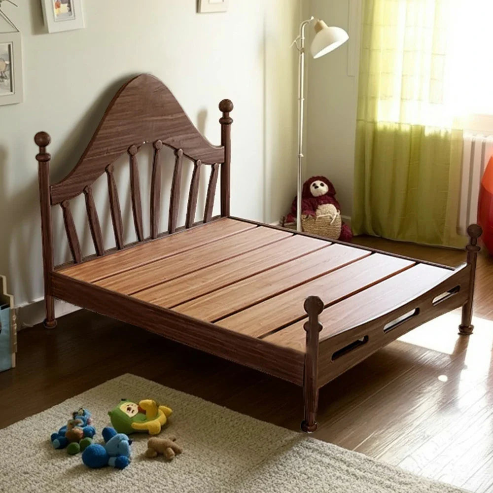 LUXORA 120/135/150/180cm Solid Harp Wood Children's Bed with Headboard