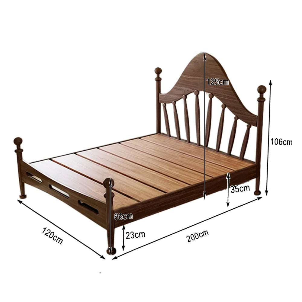 LUXORA 120/135/150/180cm Solid Harp Wood Children's Bed with Headboard