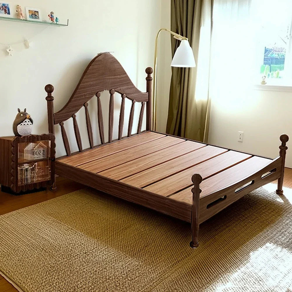 LUXORA 120/135/150/180cm Solid Harp Wood Children's Bed with Headboard