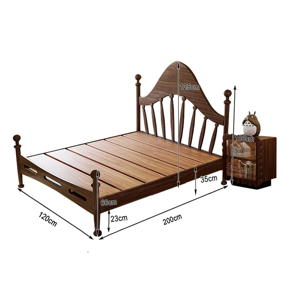 LUXORA 120/135/150/180cm Solid Harp Wood Children's Bed with Headboard