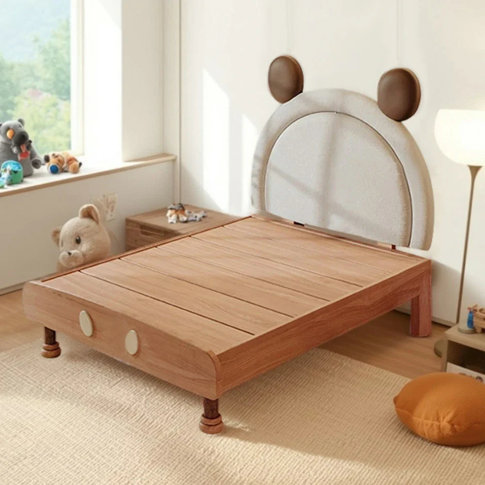 LUXORA 120/135/150/180cm Wood Bed Frame Solid Soft Mouse Children's With Bedhead Backrest