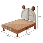 LUXORA 120/135/150/180cm Wood Bed Frame Solid Soft Mouse Children's With Bedhead Backrest