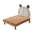 LUXORA 120/135/150/180cm Wood Bed Frame Solid Soft Mouse Children's With Bedhead Backrest