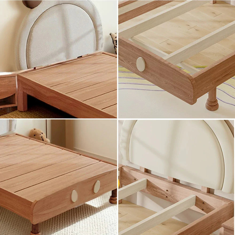 LUXORA 120/135/150/180cm Wood Bed Frame Solid Soft Mouse Children's With Bedhead Backrest