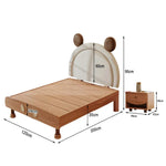 LUXORA 120/135/150/180cm Wood Bed Frame Solid Soft Mouse Children's With Bedhead Backrest