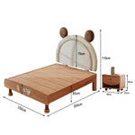LUXORA 120/135/150/180cm Wood Bed Frame Solid Soft Mouse Children's With Bedhead Backrest