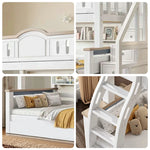 LUXORA 120/135/150/160/180cm with Two Solid Double Bunk Frame Bed Mattresses Wood Ladders