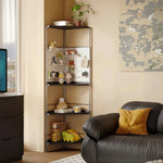LIVARA 1120B Compact Rack Corner Wood Eco-friendly Bookshelf, Storage Rubberwood, Five-Tier Solid - Design