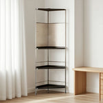 LIVARA 1120B Compact Rack Corner Wood Eco-friendly Bookshelf, Storage Rubberwood, Five-Tier Solid - Design