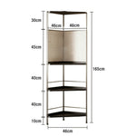 LIVARA 1120B Compact Rack Corner Wood Eco-friendly Bookshelf, Storage Rubberwood, Five-Tier Solid - Design