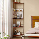 LIVARA 1120B Compact Rack Corner Wood Eco-friendly Bookshelf, Storage Rubberwood, Five-Tier Solid - Design