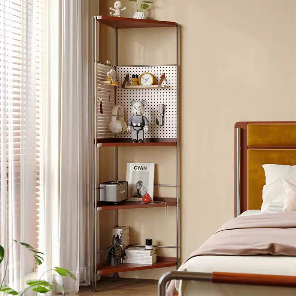 LIVARA 1120B Compact Rack Corner Wood Eco-friendly Bookshelf, Storage Rubberwood, Five-Tier Solid - Design