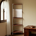 LIVARA 1120B Compact Rack Corner Wood Eco-friendly Bookshelf, Storage Rubberwood, Five-Tier Solid - Design
