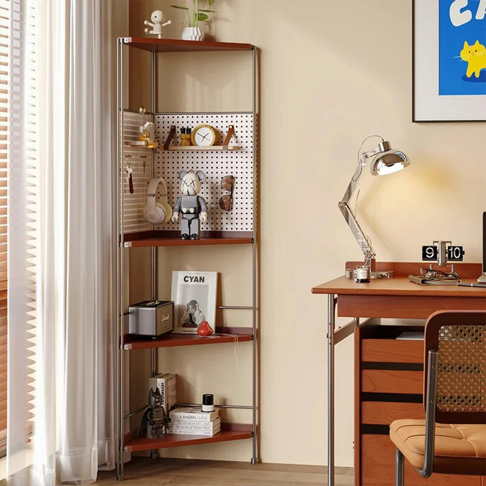 LIVARA 1120B Compact Rack Corner Wood Eco-friendly Bookshelf, Storage Rubberwood, Five-Tier Solid - Design