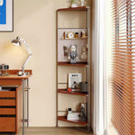 LIVARA 1120B Compact Rack Corner Wood Eco-friendly Bookshelf, Storage Rubberwood, Five-Tier Solid - Design