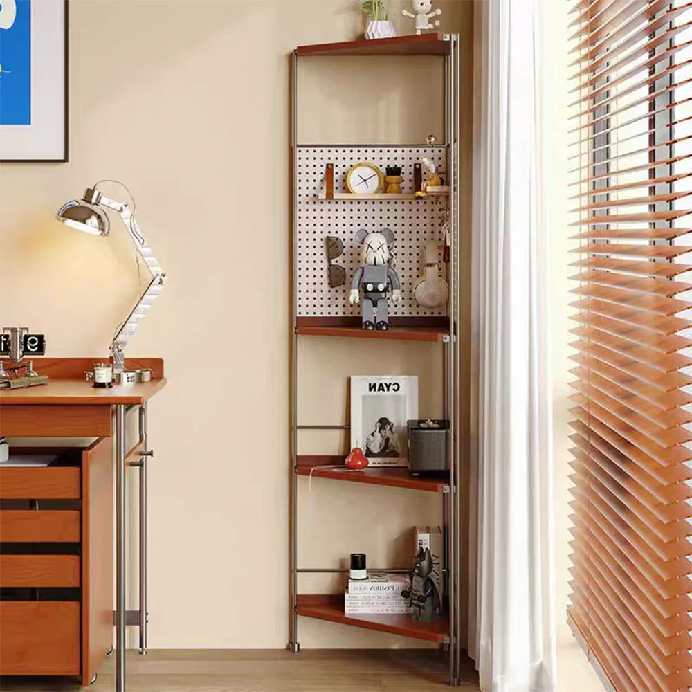 LIVARA 1120B Compact Rack Corner Wood Eco-friendly Bookshelf, Storage Rubberwood, Five-Tier Solid - Design
