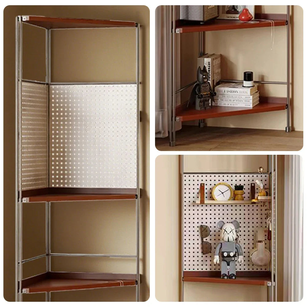 LIVARA 1120B Compact Rack Corner Wood Eco-friendly Bookshelf, Storage Rubberwood, Five-Tier Solid - Design