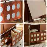 LIVARA 1152 Doors Press-to-Open - Corner Wood Storage Flip-Up Solid Cabinet, Drawers Wood