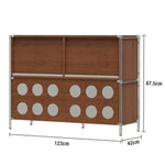 LIVARA 1152 Doors Press-to-Open - Corner Wood Storage Flip-Up Solid Cabinet, Drawers Wood