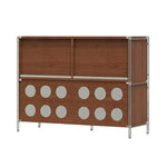 LIVARA 1152 Doors Press-to-Open - Corner Wood Storage Flip-Up Solid Cabinet, Drawers Wood