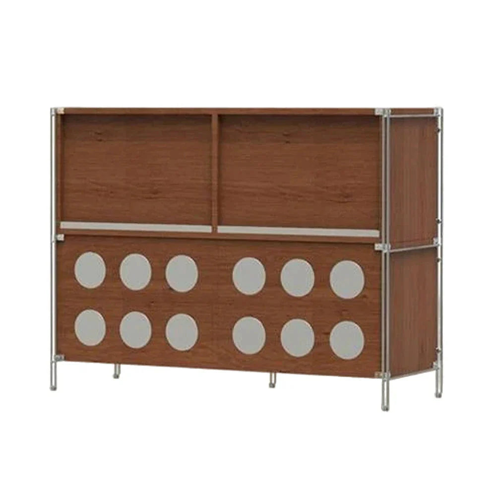 LIVARA 1152 Doors Press-to-Open - Corner Wood Storage Flip-Up Solid Cabinet, Drawers Wood