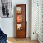 LIVARA 8803 Mirror Full-Length and - Solid Glass, Wood Cabinet, Design Ultra-Clear Legs, Functional Wood Stainless Storage Steel White