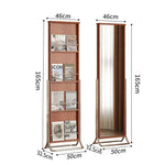 LIVARA 8803 Mirror Full-Length and - Solid Glass, Wood Cabinet, Design Ultra-Clear Legs, Functional Wood Stainless Storage Steel White