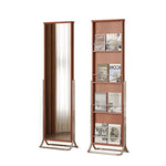 LIVARA 8803 Mirror Full-Length and - Solid Glass, Wood Cabinet, Design Ultra-Clear Legs, Functional Wood Stainless Storage Steel White