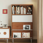 LIVARA 9807 Dual Cabinet, Flip-Up Drop-Down Storage Stainless Wood Doors - Solid with Veneer Drawers, and Legs Wood Steel White