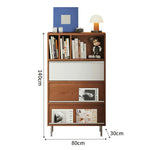 LIVARA 9807 Dual Cabinet, Flip-Up Drop-Down Storage Stainless Wood Doors - Solid with Veneer Drawers, and Legs Wood Steel White