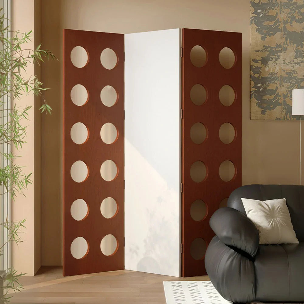 LIVARA 8810 Eco-Friendly Finish, Solid Design, Wood Room Space-Saving Foldable - Cherry 180-degree Wood and Divider, Folding Smooth Veneer, White