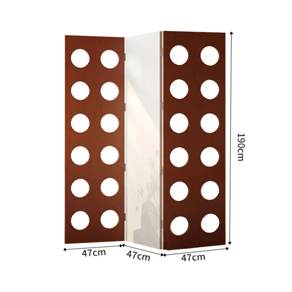 LIVARA 8810 Eco-Friendly Finish, Solid Design, Wood Room Space-Saving Foldable - Cherry 180-degree Wood and Divider, Folding Smooth Veneer, White