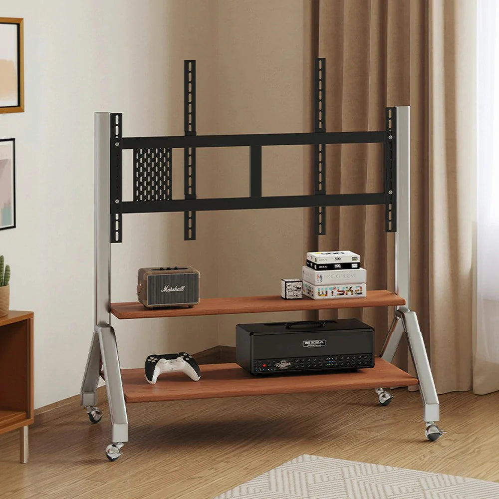LIVARA 8811 Design Frame Stand, Unit, Pegboard - Casters, TV Wooden Flexible Stainless Steel Adjustable Wood