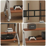 LIVARA 8811 Design Frame Stand, Unit, Pegboard - Casters, TV Wooden Flexible Stainless Steel Adjustable Wood