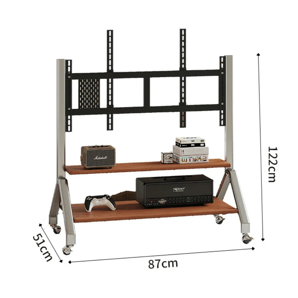 LIVARA 8811 Design Frame Stand, Unit, Pegboard - Casters, TV Wooden Flexible Stainless Steel Adjustable Wood