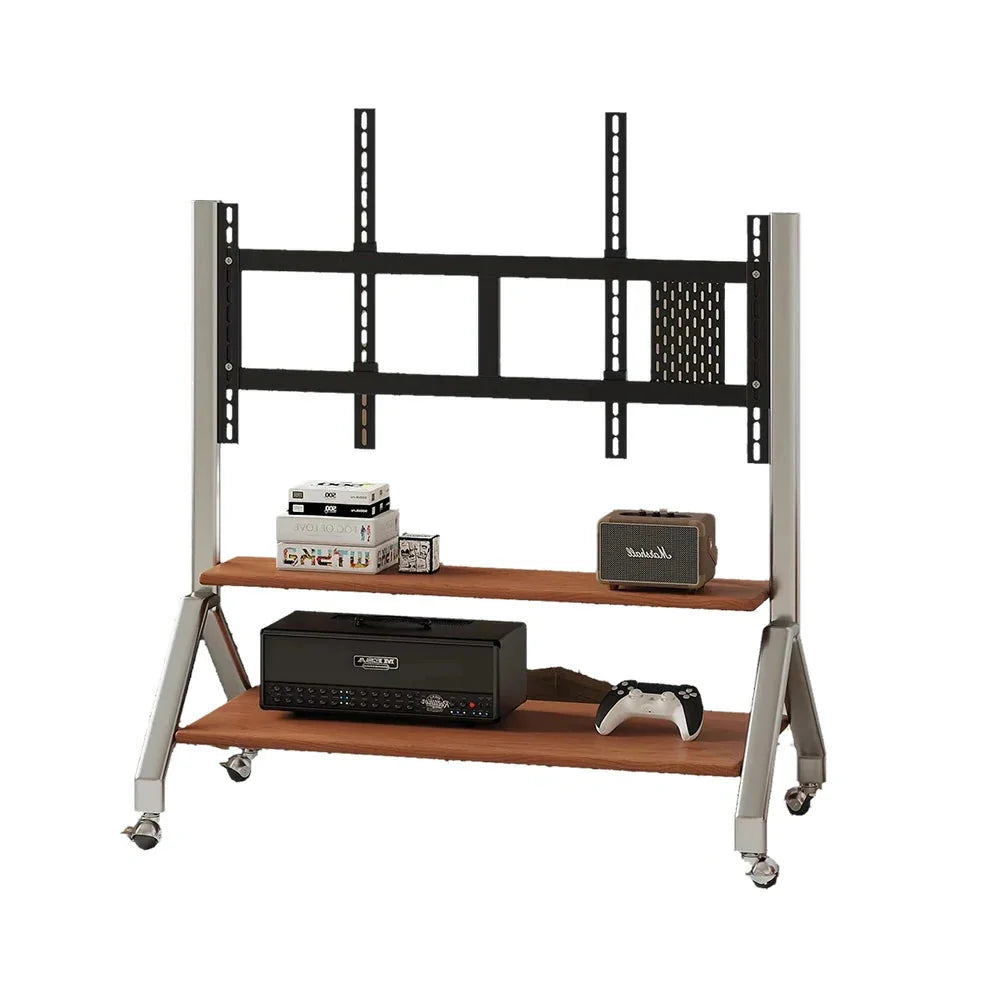 LIVARA 8811 Design Frame Stand, Unit, Pegboard - Casters, TV Wooden Flexible Stainless Steel Adjustable Wood