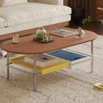 LIVARA 9952 Design Steel Stainless Rubberwood Wood 304 Pads, - with Adjustable Veneer, Foot Cherry Frame, Solid Table, Open Dining Wood