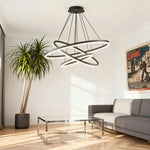 LIVARA 58W Suspension Metal Adjustable & Lighting Dimmable Three-Color LED, Eye-Protection Full-Spectrum with Light Pendant Ring