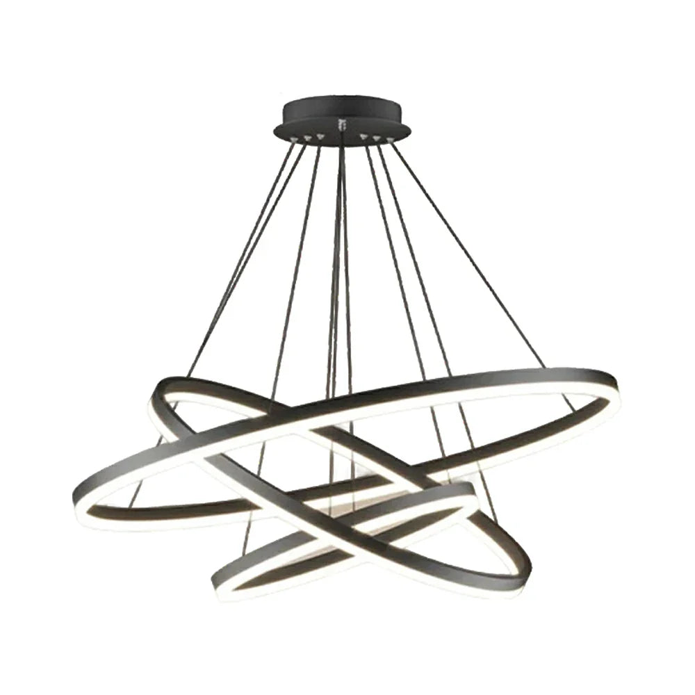 LIVARA 58W Suspension Metal Adjustable & Lighting Dimmable Three-Color LED, Eye-Protection Full-Spectrum with Light Pendant Ring