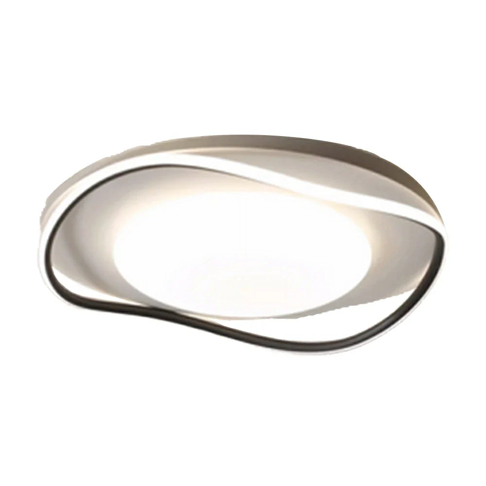 LIVARA 43W - Design Eye-Comfort Dimmable Three-Color & LED Surround 3D with Light Ceiling Aluminium Black
