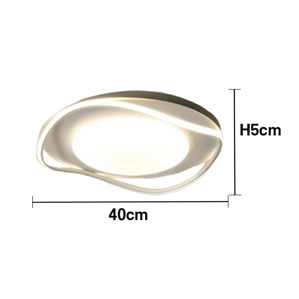 LIVARA 43W - Design Eye-Comfort Dimmable Three-Color & LED Surround 3D with Light Ceiling Aluminium White