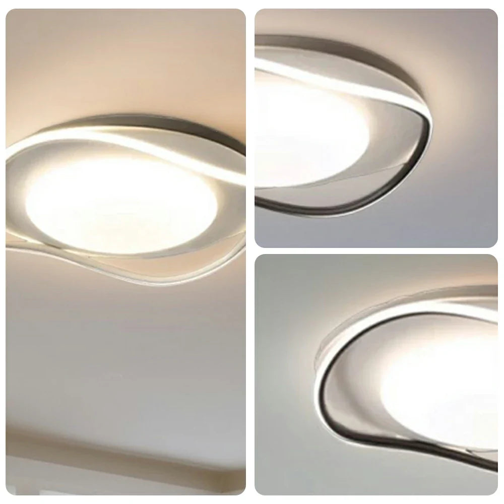 LIVARA 43W - Design Eye-Comfort Dimmable Three-Color & LED Surround 3D with Light Ceiling Aluminium White