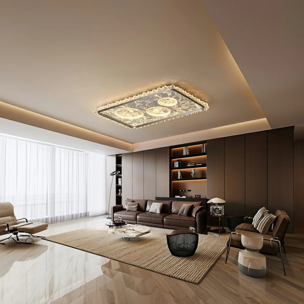 LIVARA 360W - Lighting Dimmable Three-Color & LED Eye-Protection Full-Spectrum System, Optical Anti-Glare with Light Ceiling Aluminium Black