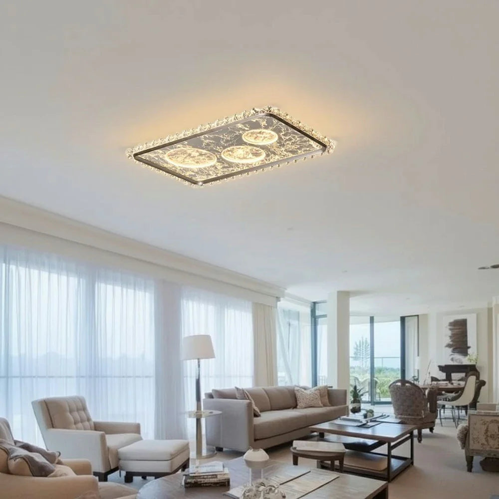 LIVARA 360W - Lighting Dimmable Three-Color & LED Eye-Protection Full-Spectrum System, Optical Anti-Glare with Light Ceiling Aluminium Black