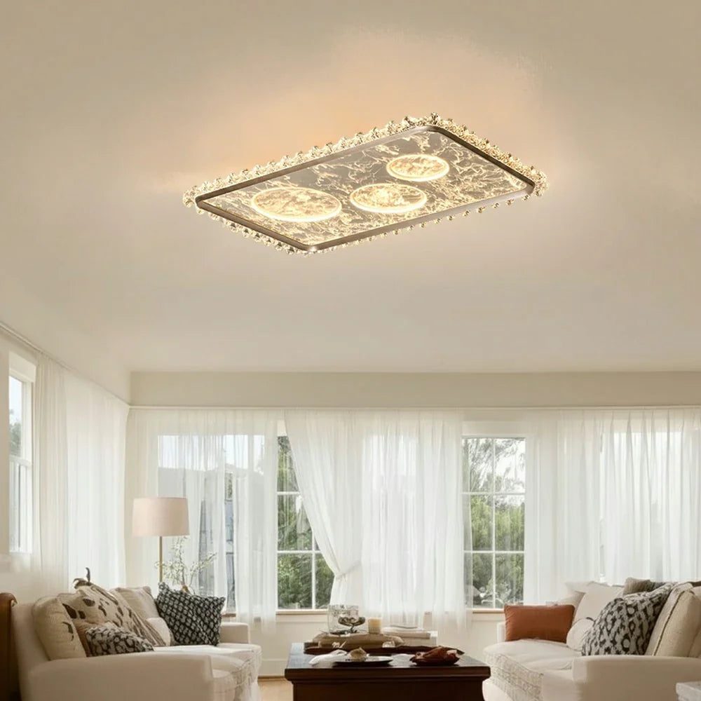 LIVARA 360W - Lighting Dimmable Three-Color & LED Eye-Protection Full-Spectrum System, Optical Anti-Glare with Light Ceiling Aluminium Red