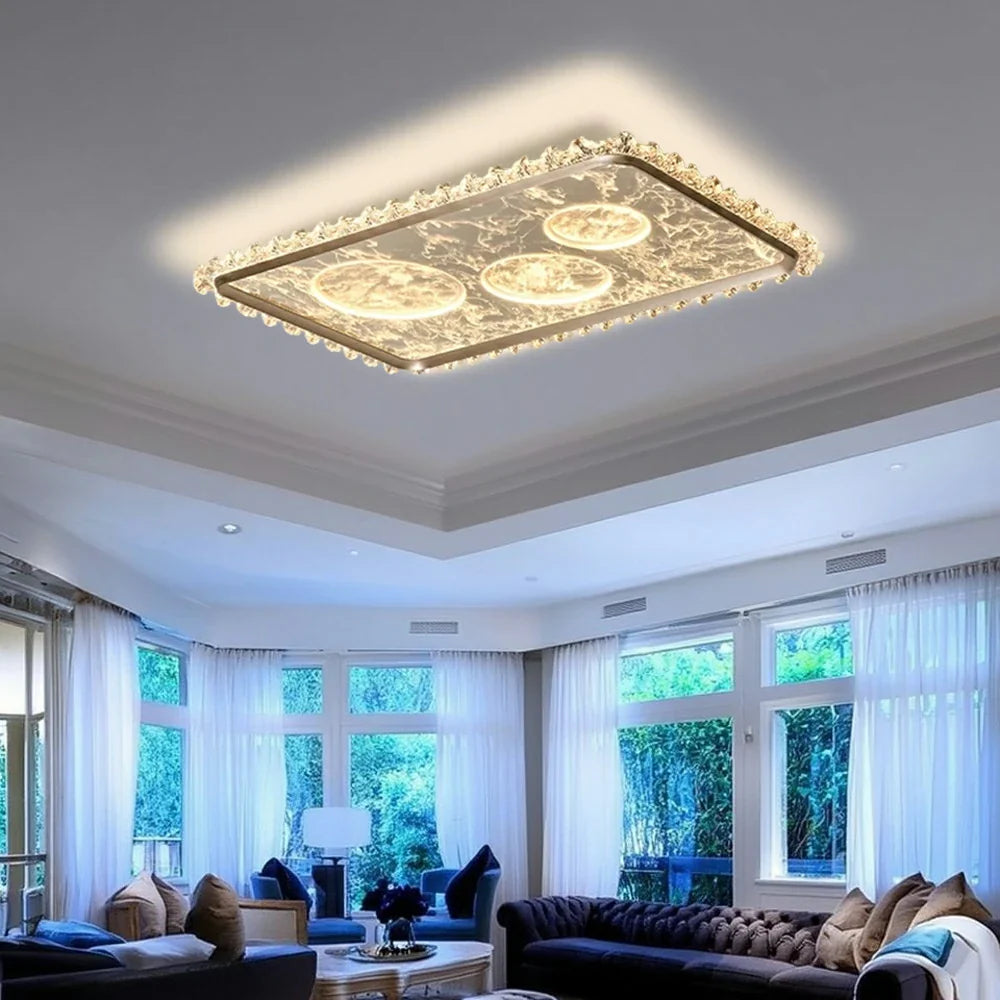 LIVARA 360W - Lighting Dimmable Three-Color & LED Eye-Protection Full-Spectrum System, Optical Anti-Glare with Light Ceiling Aluminium Red